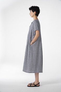 Additional picture of Picante-Red Striped Irish Linen Dress