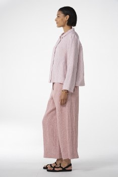 Additional picture of Picante-Red Striped Irish Linen Trousers