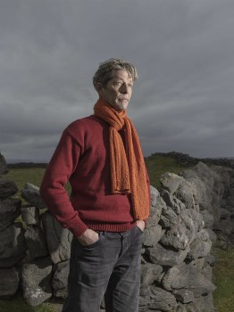 Additional picture of Patented Aran Alpaca-Silk Scarf Orange