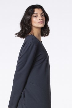 Additional picture of Navy Herringbone Jersey Dress