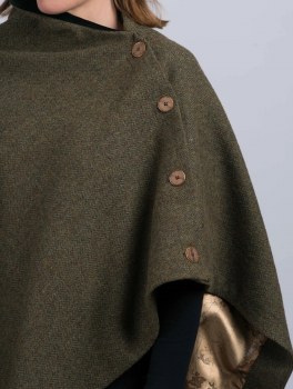 Additional picture of Moss Green Tweed Cape