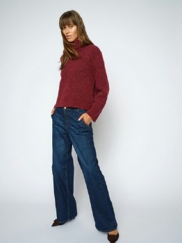 Additional picture of Dara Wide leg dark blue jeans