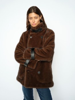 Additional picture of Brown Faux Fur Jackets