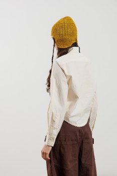 Additional picture of Cream Cotton Shirt with Frayed Detailing