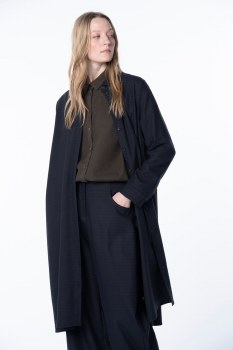Additional picture of Wool-Blend Navy and Brown Gingham Check Trousers