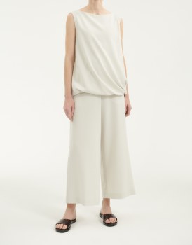 Additional picture of Draped Triacetate-Crepe Pearl Grey Top