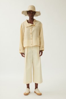 Additional picture of Antharcite Linen Shirt with Stand Collar