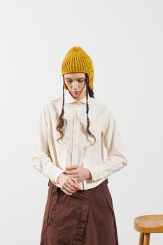 Additional picture of Cream Cotton Shirt with Frayed Detailing