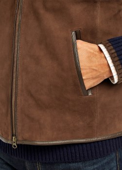 Additional picture of Dunhill Leather Gilet Walnut Brown