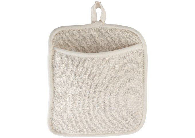 8.5 x 9.5 White Terry Pot Holder w/ Pocket