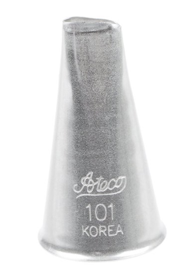 Ateco 101 Stainless Steel Piping Tip, Rose, Small Base Size, 0.28&quot; Opening