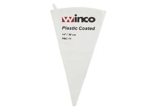 Winco PBC-14 Cotton Pastry Bag with Plastic Coated Interior, 14"