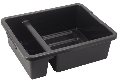 Winco PLTC-7K Polypropylene Divided Bus Box, Black, 7"