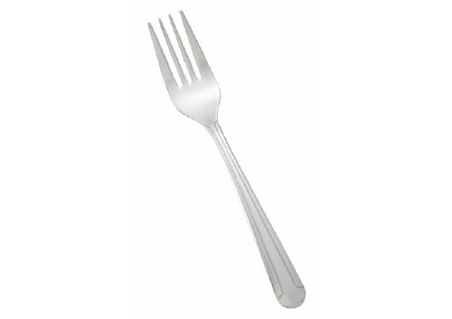 Winco 0001-06 6 1/8" Salad Fork with 18/0 Stainless Grade, Dominion Pattern, 12/Box