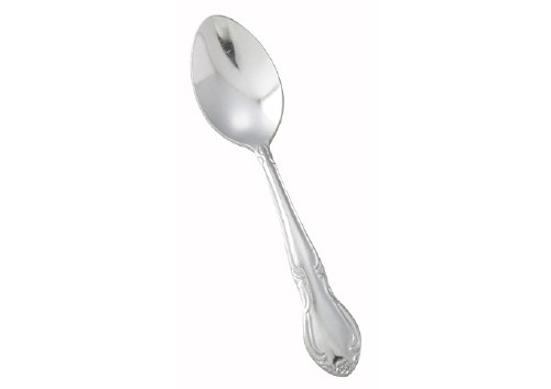 Winco 0004-09 4 1/2" Demitasse Spoon with 18/0 Stainless Grade, Elegance Pattern, 12/Box