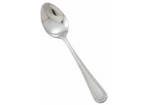 Winco 0005-03 7 3/8" Dinner Spoon with 18/0 Stainless Grade, Dots Pattern, 12/Box