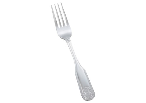 Winco 0006-06 7" Salad Fork with 18/0 Stainless Grade, Toulouse Pattern, 12/Box