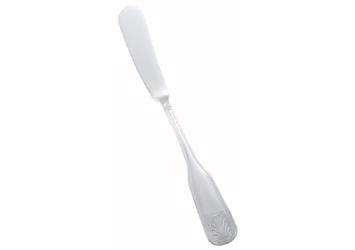 Winco 0006-12 7 1/16" Butter Spreader with 18/0 Stainless Grade, Toulouse Pattern, 12/Box