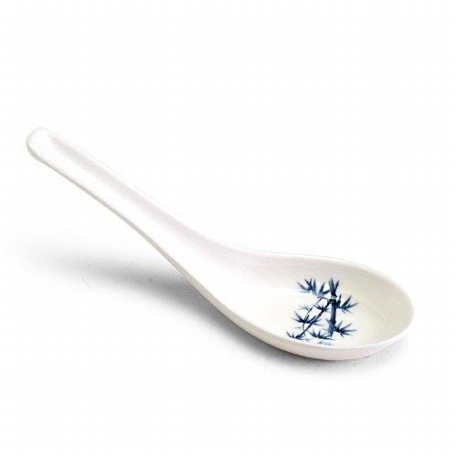 Fuji 026/BZ Asian Melamine Soup Spoons, 5.5" Length, Blue Bamboo, Box of 60