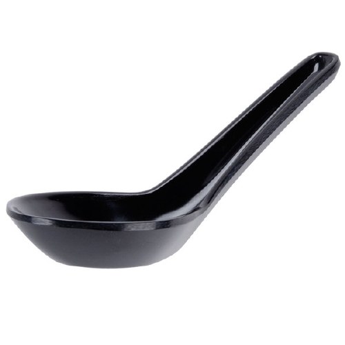 Fuji 026/J Asian Melamine Soup Spoons, Black, Box of 60