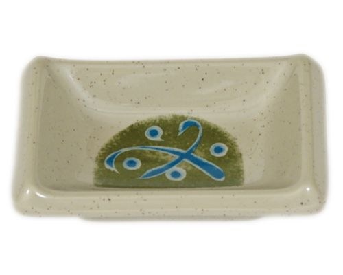 Fuji 310/M Asian Melamine Rectangle Sauce Dish, 3.75" Length x 2.5" Width, Green China, Box of 24