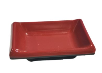 SAUCE DISH 3.75" BK/RD 24/192
