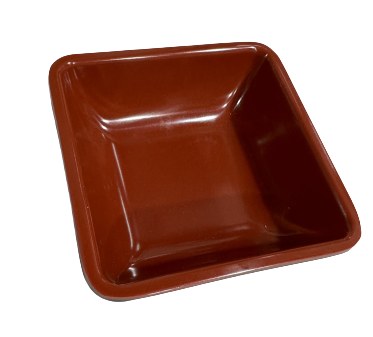 SAUCE DISH 3" SQ BL/RD 24/192