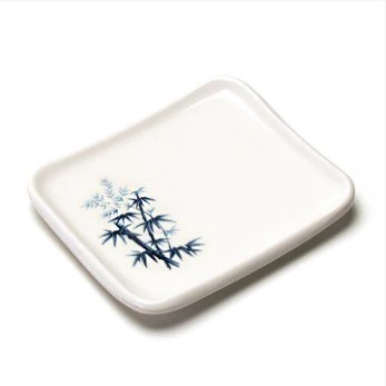 Fuji 505/BZ Asian Melamine Rectangle Plate, 4.5" Length x 4" Width, Blue Bamboo, Box of 24