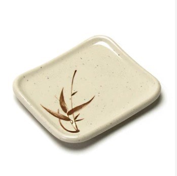 Fuji 505/J Asian Melamine Serving Plate, 4.5" Length, Brown Bamboo, Box of 24