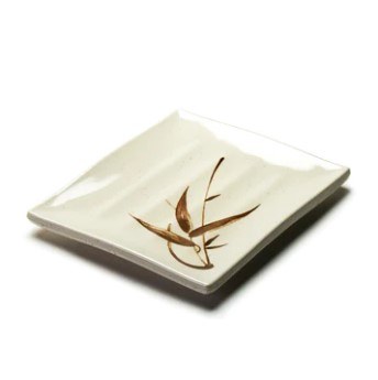 Fuji 508/J Asian Melamine Plate, 8" Length, Brown Bamboo, Box of 12