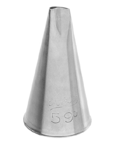 Ateco 59 Stainless Steel Piping Tip, Curved Petal, Small Base Size, 0.19" Opening
