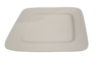 PLATE, 6" RHOMBUS, WHITE,12/72
