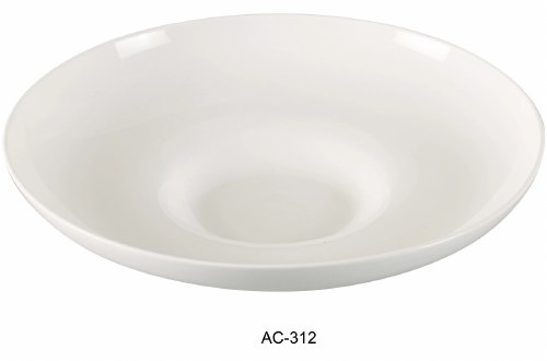 Yanco AC-312 Porcelain Mediterranean Pasta Bowl, ABCO, Round, White, 12 Piece, 18 Oz