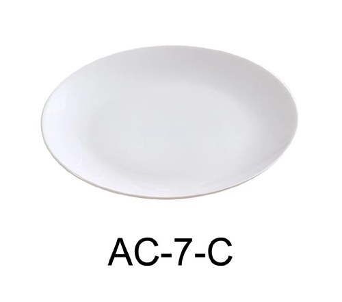 Yanco AC-7-C Porcelain Couple Plate, ABCO, White, 36 Piece, 7" Diameter
