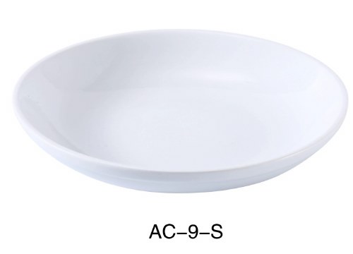 Yanco AC-9-S Porcelain Pasta/Salad Bowl, ABCO, White, 9" Diameter, 25 Oz, Case of 24