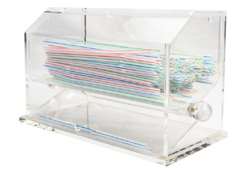 Winco ACSD-712 Acrylic Straw Dispenser, Clear