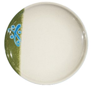 Fuji AE811/M Asian Melamine Plate, 11.5" Diameter, Green China, Box of 8