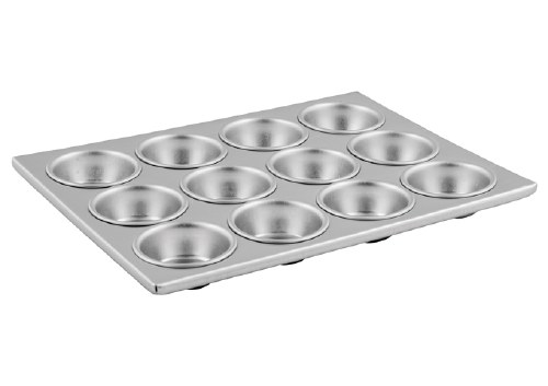 Winco AMF-12 Aluminum Muffin Pan, 3 Oz Cup, 12 Cups