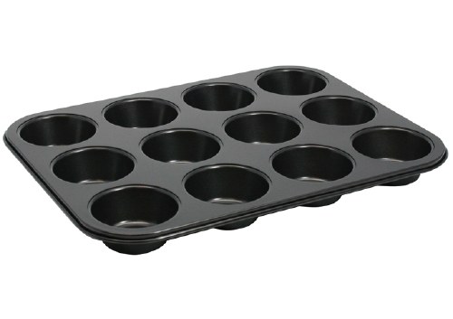 Winco AMF-12NS Carbon Steel Muffin Pan, Non-stick, 3 Oz Cup, 12 Cups