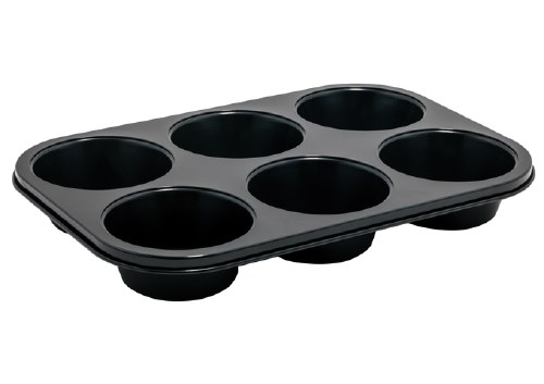 Winco AMF-6NS Carbon Steel, Non-stick, 7 Oz Cup, 6 Cups