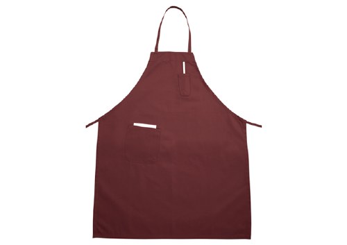 Winco BA-PBG Bib Apron with Pockets, Burgundy