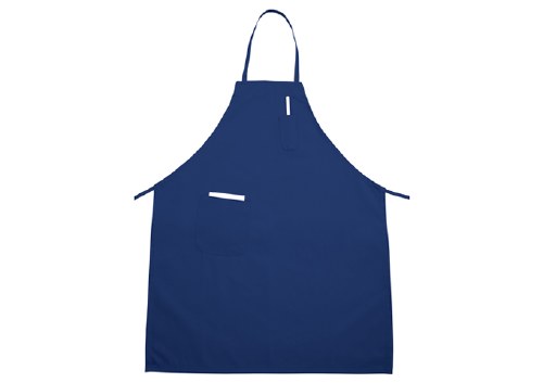 Winco BA-PBL Bib Apron with Pockets, Blue