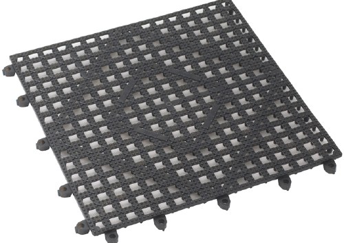 Winco BML-12K Interlocking Bar Mat, 12" X 12", Black, NSF Listed