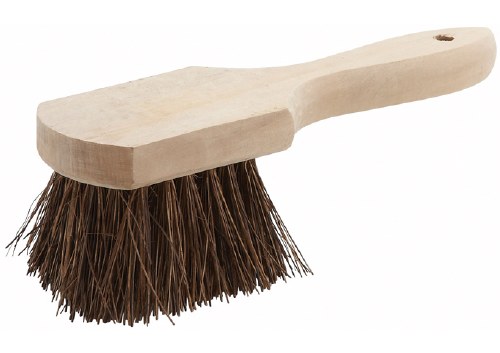 Winco BRP-10 Wooden Pot Scrubbing Brush with Coil Bristles, 10"