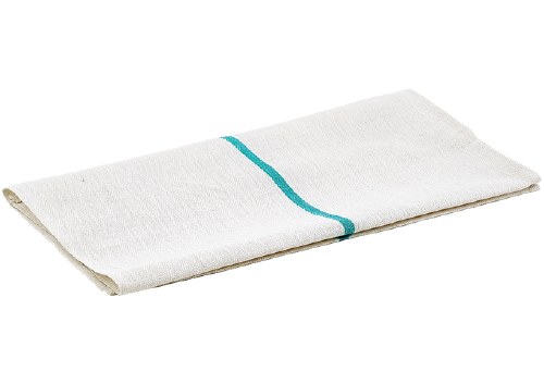 Winco BTH-2028G Stripe Herringbone Towels, White with Green Stripe, 100% Cotton, 12/Pack