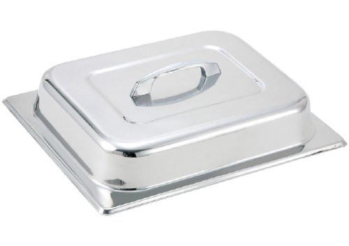 Winco C-DCH Stainless Steel Dome Cover with Center Handle, Half Size