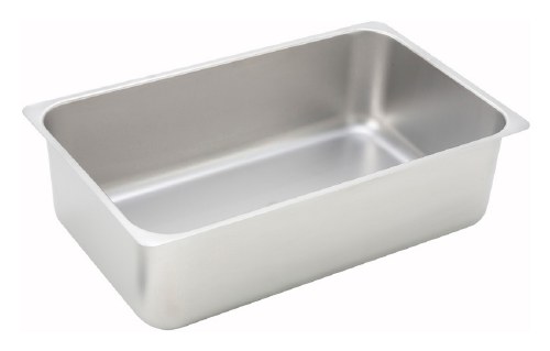 Winco C-WPP Stainless Steel Steam Pan with Flat Edge, 6" Deep