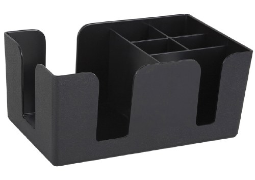 Winco BC-6 Plastic Condiment Caddy for Bar, 6 Compartments
