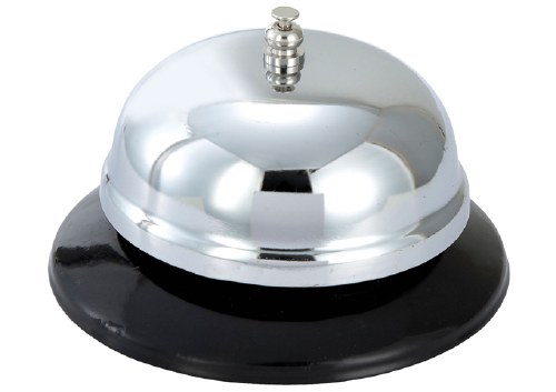 Winco CBEL-1 Chrome Plated Silver Call Bell with Plastic Black Base