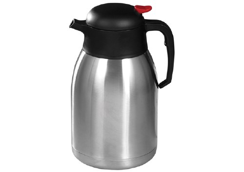Winco CF-2.0 Stainless Steel Carafe with Push Button, Insulated, 2 L